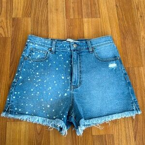 Splatter printed Jean shorts